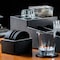 Dacasso Black Leatherette 10 Round Coaster Set with Holder AG-1335 - alternate 8